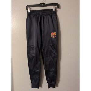 FCB Barcelona Black Youth Kids Soccer Joggers Size S Pockets